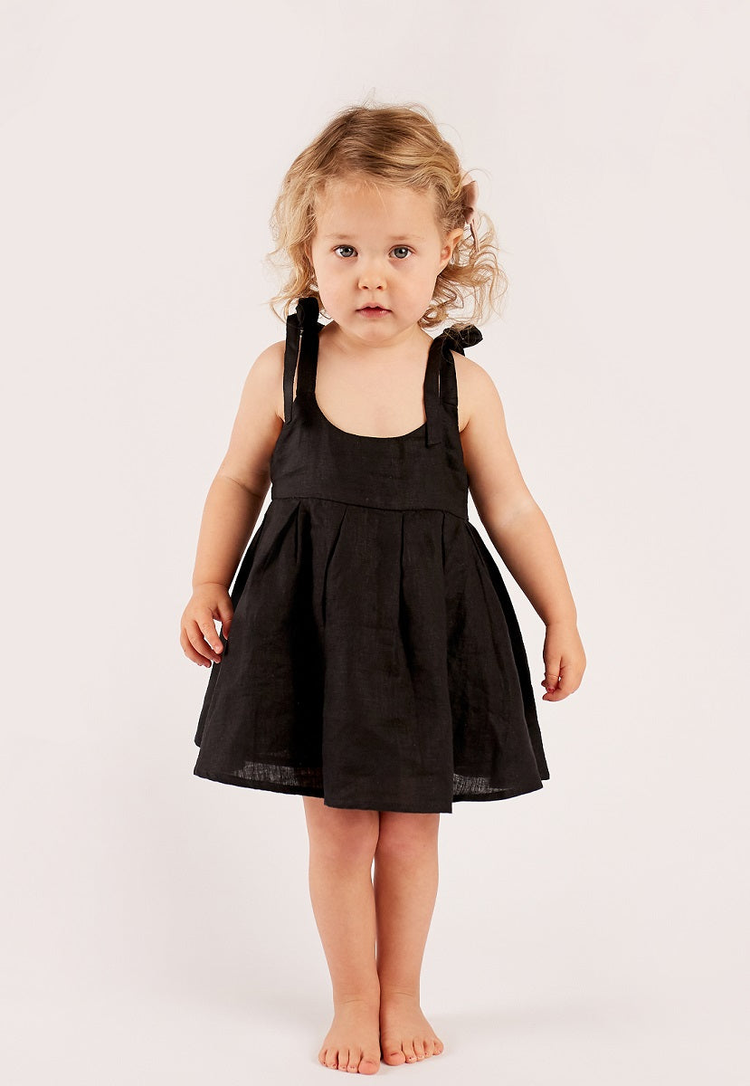 Black - Strappy Dress + Frill Bloomers