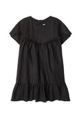 Black - Short Sleeve Ruffle Top