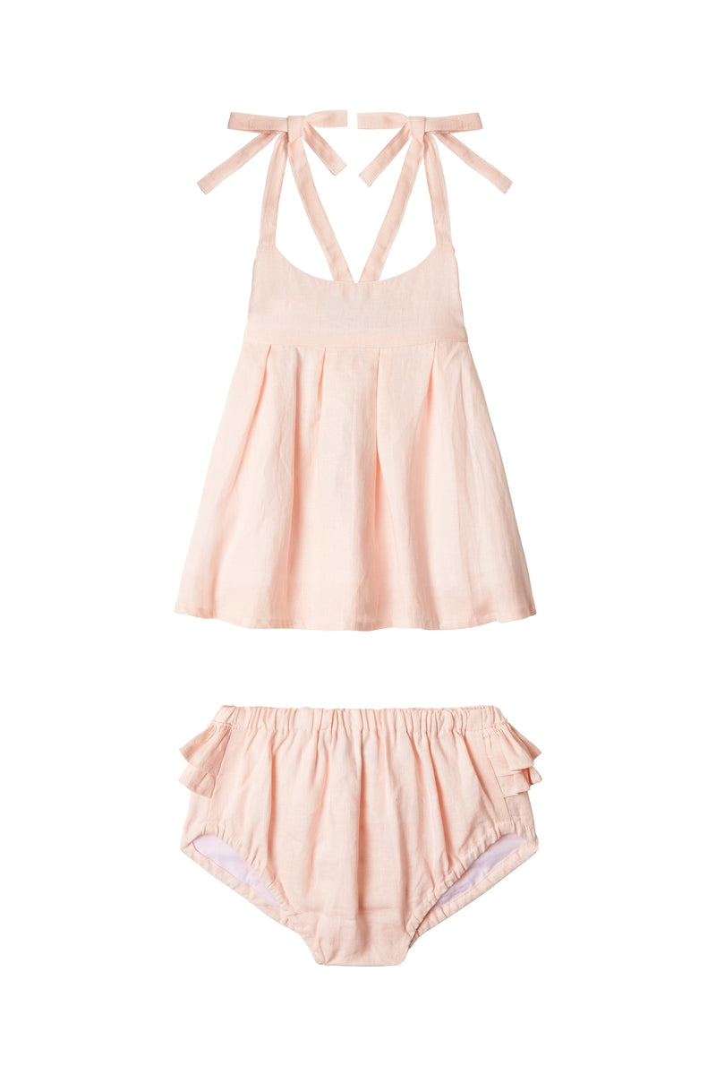 Blush - Strappy Dress + Frill Bloomers