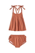 Rust - Strappy Dress + Frill Bloomers
