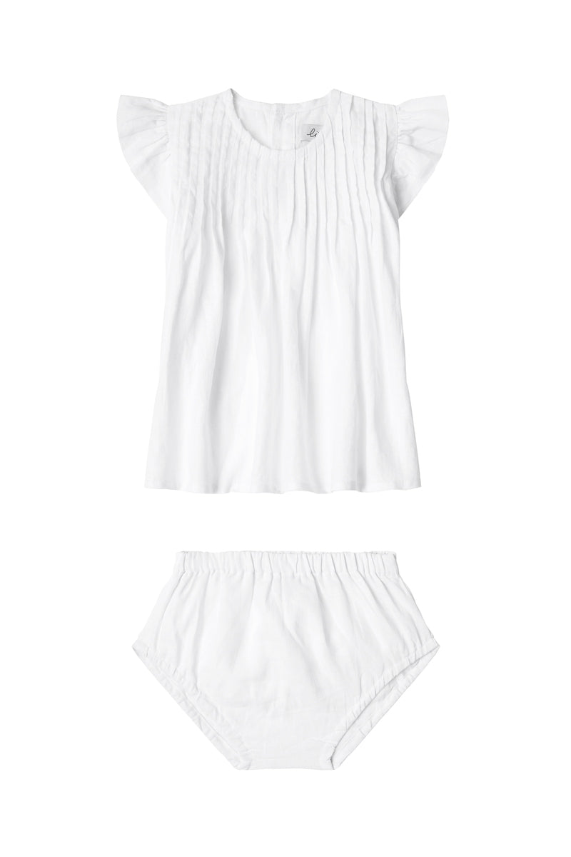 White - Cap Sleeve Dress + Bloomers